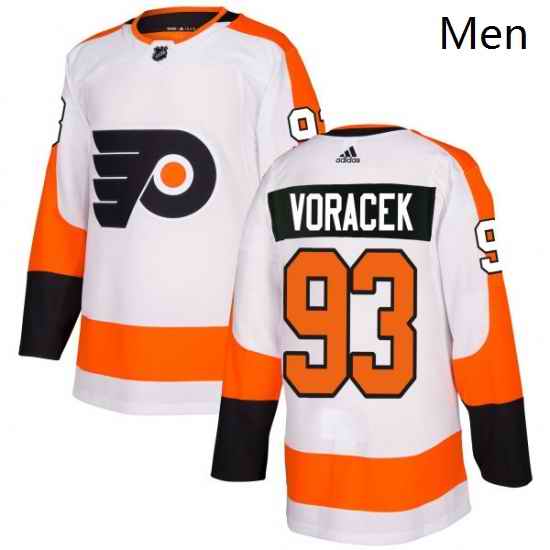 Mens Adidas Philadelphia Flyers 93 Jakub Voracek Authentic White Away NHL Jersey